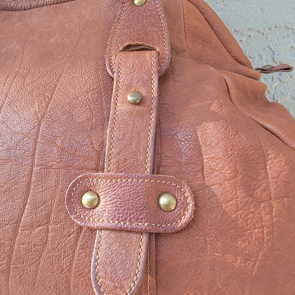 Corsia Italian Leather Satchel Bag Brown Distressed Vintage Style - Picture 9 of 12